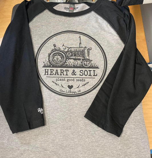 Heart and Soil Baseball style shirt